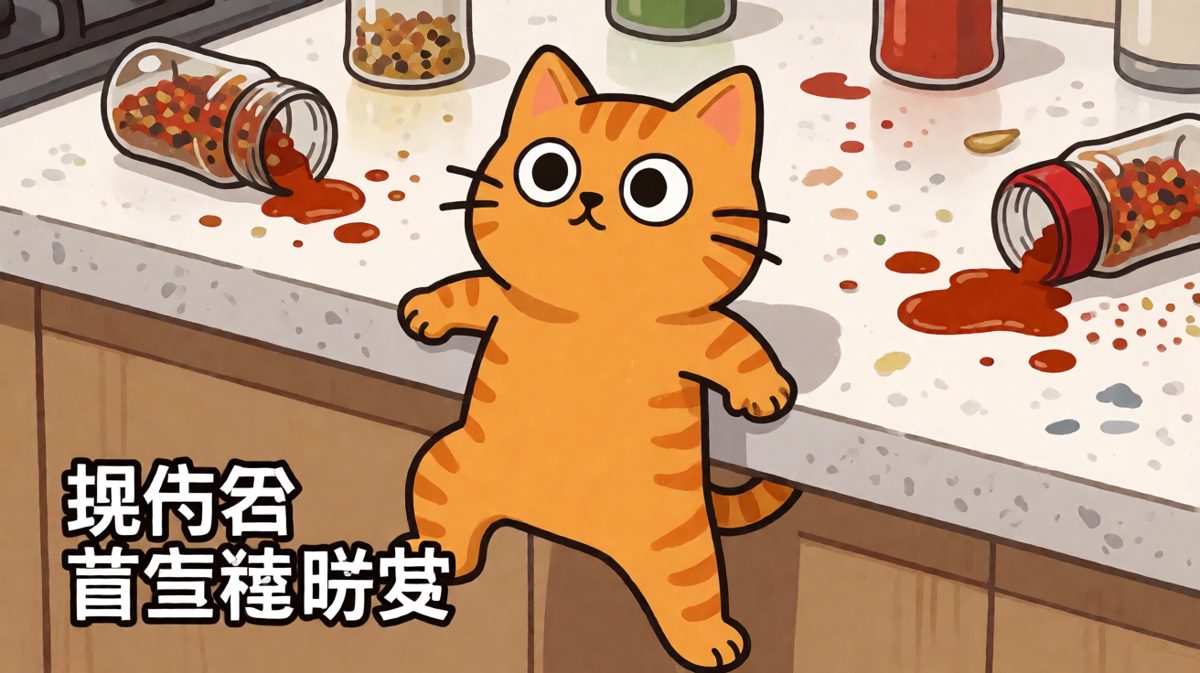 猫咪：我只是想看看有没有小鱼干，没想搞极限运动啊！
