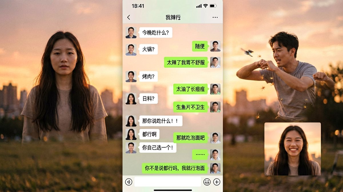 「随便」是情侣间最危险的词汇，男生用泡面完美终结了这场对话