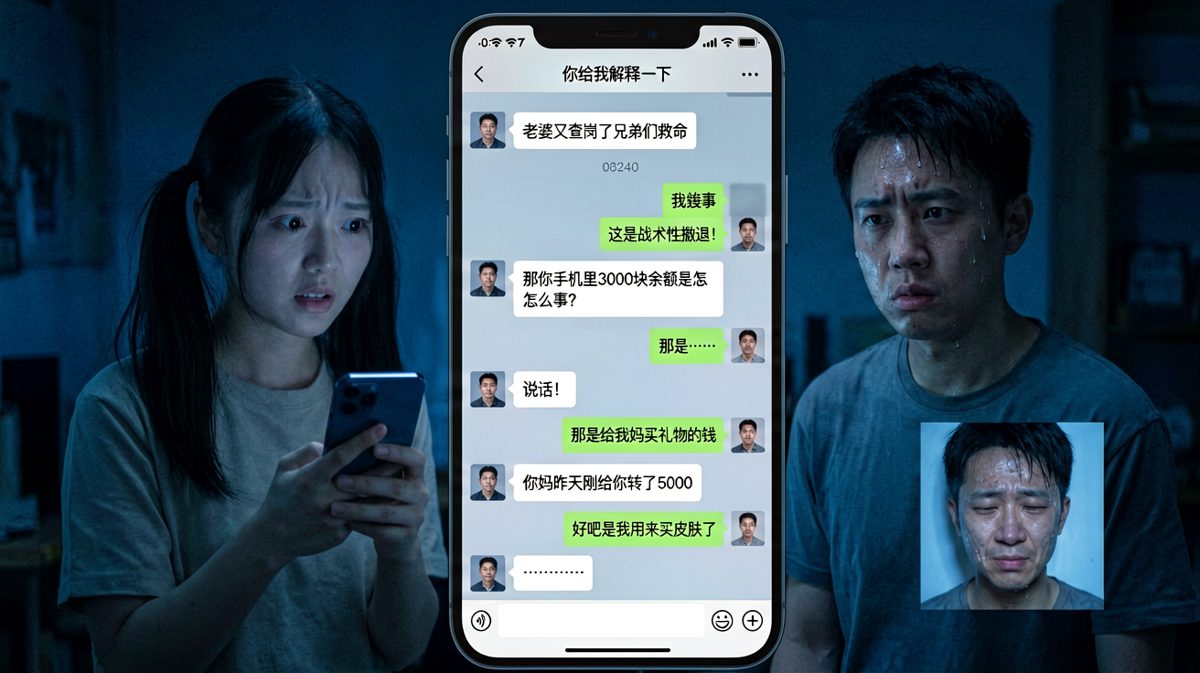 私房钱藏不住了，男生从战术撤退一路滑铁卢到承认买皮肤