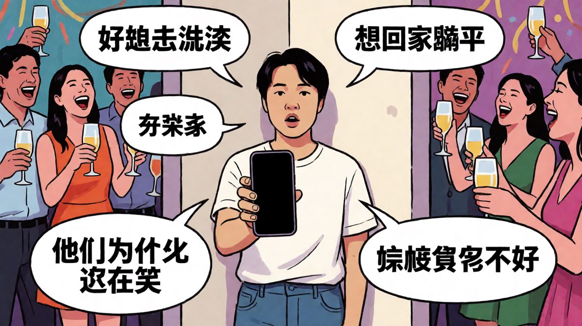 社恐人参加聚会的真实状态。