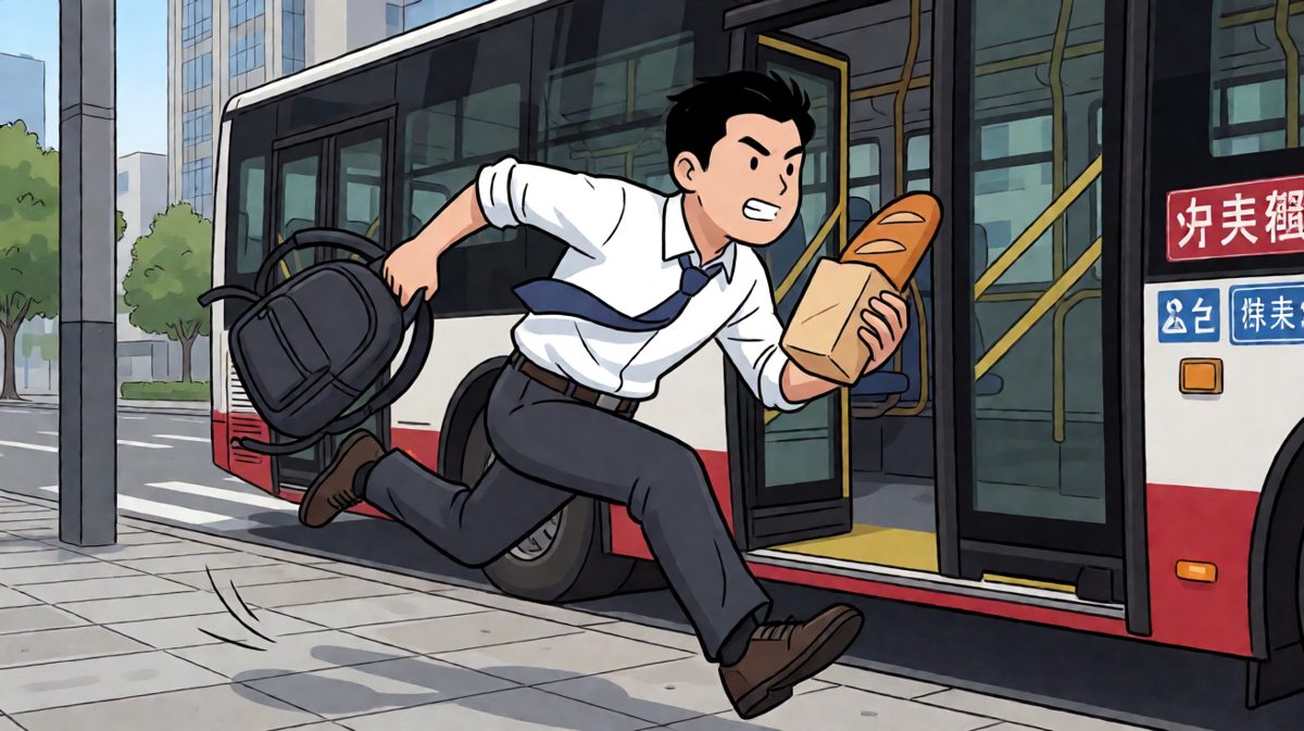 我全速冲刺，人生第一次和公交车赛跑