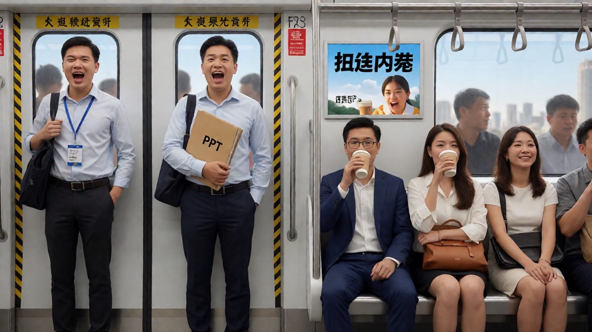 别人在咖啡座，我在挤成画