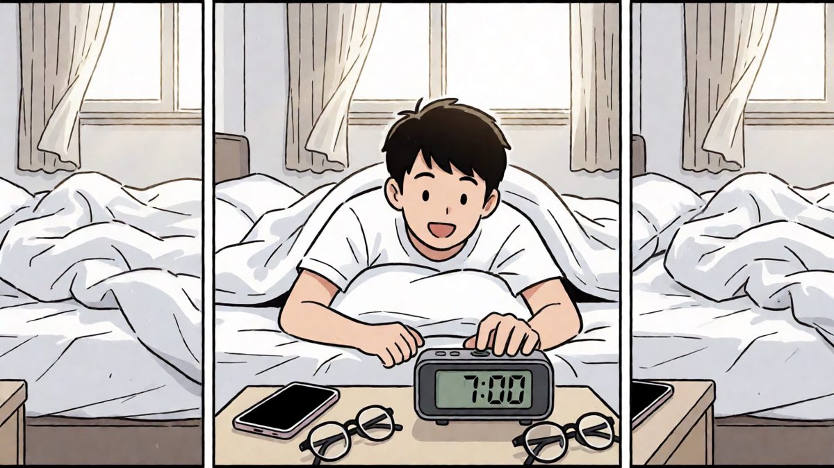 闹钟响了，再睡五分钟！