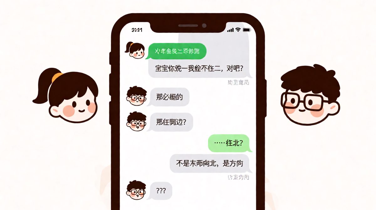 男生把'说不二'理解成了地理题，当场翻车。