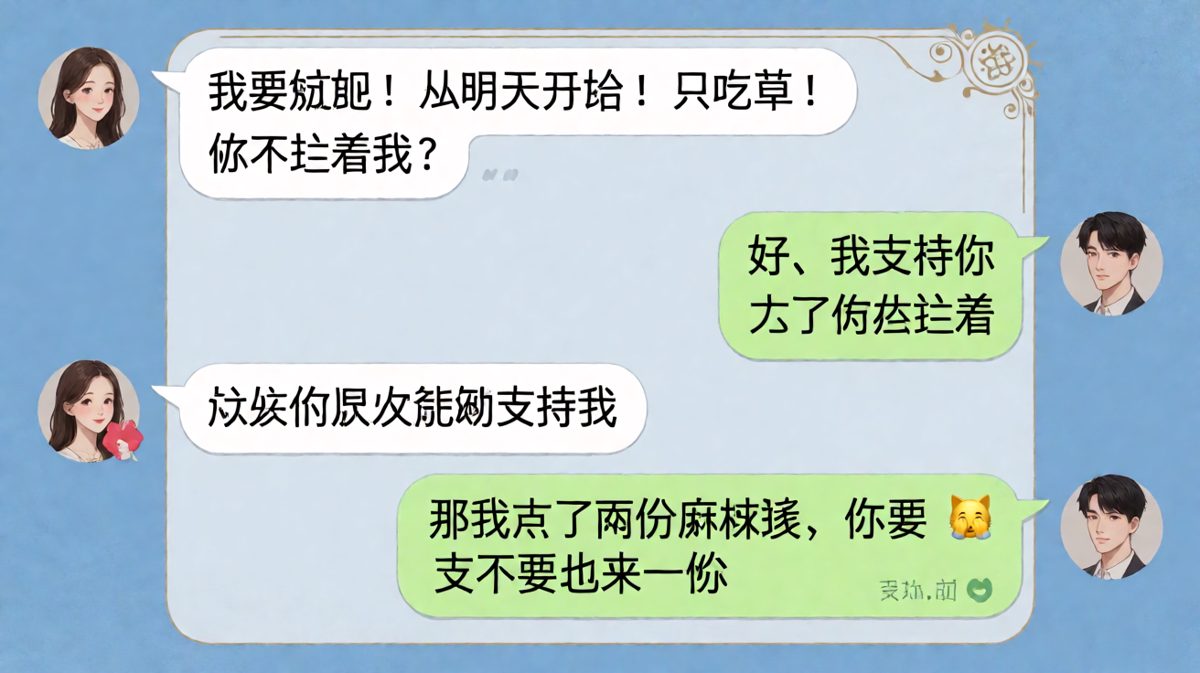 减肥宣言遇上了外卖诱惑，男生的操作让人无语