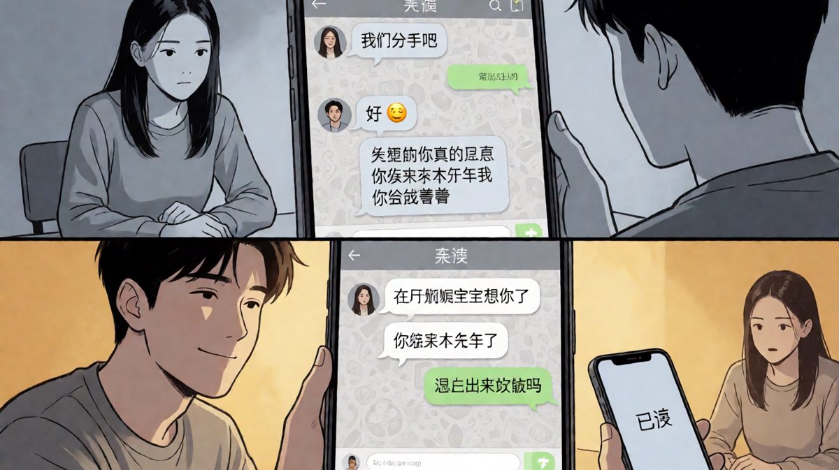 分手三分钟后，他说想你了