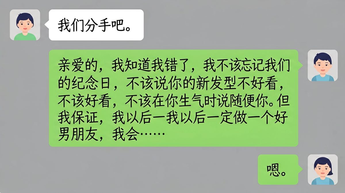 万字道歉敌不过一个嗯