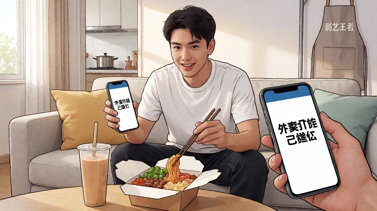 第四格：承认吧，你只是想吃外卖
