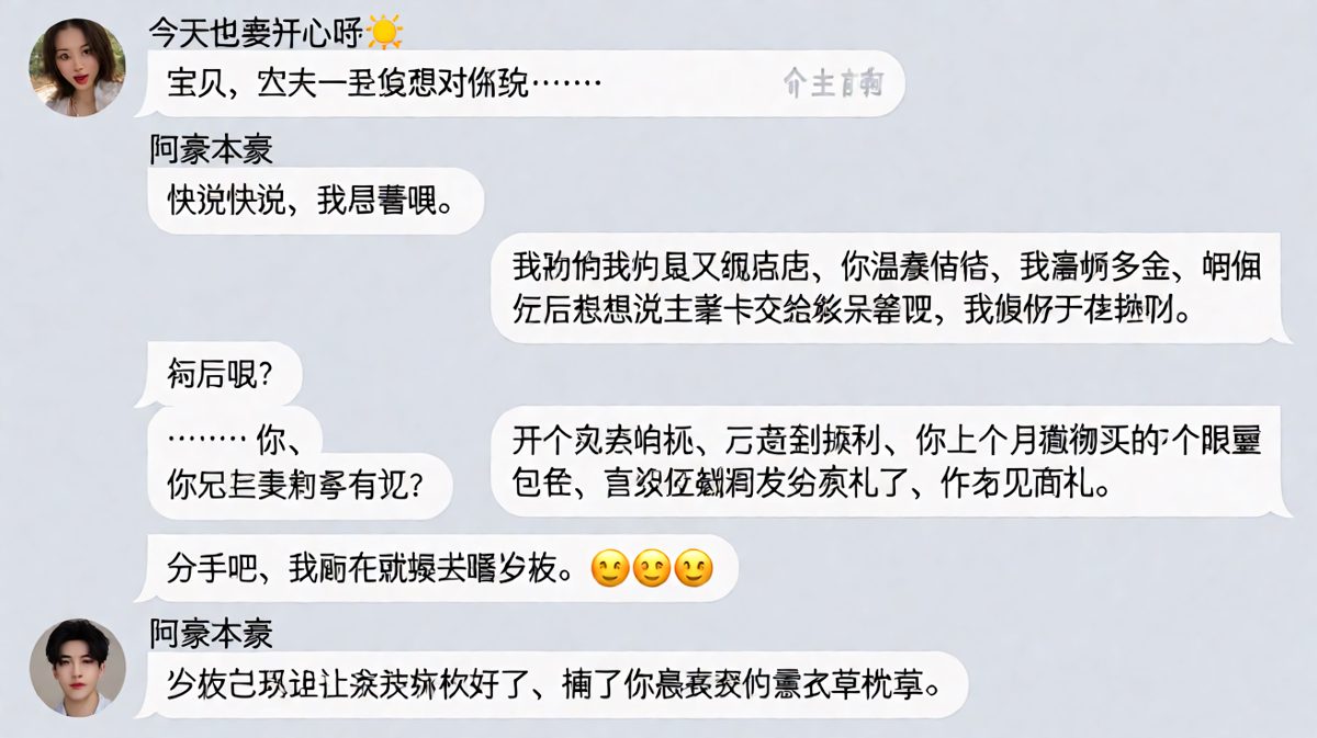 假装表白实则威胁交工资卡，最后反而被反向拿捏
