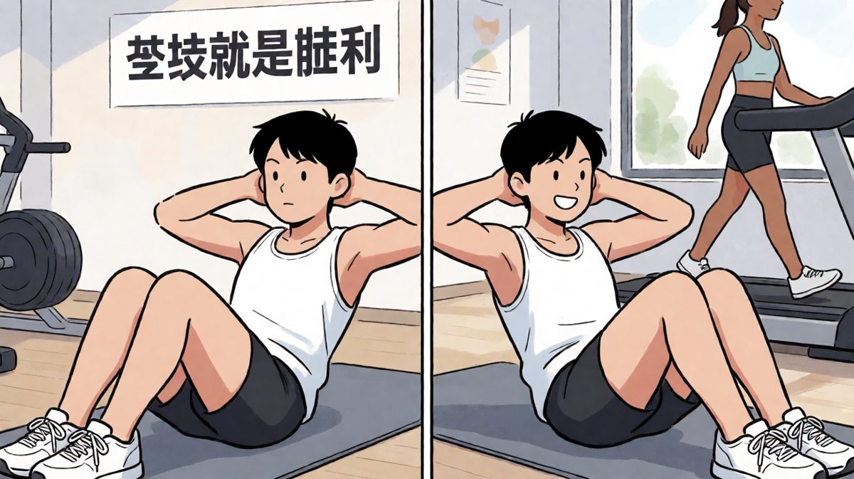 健身房里拼尽全力的第一天