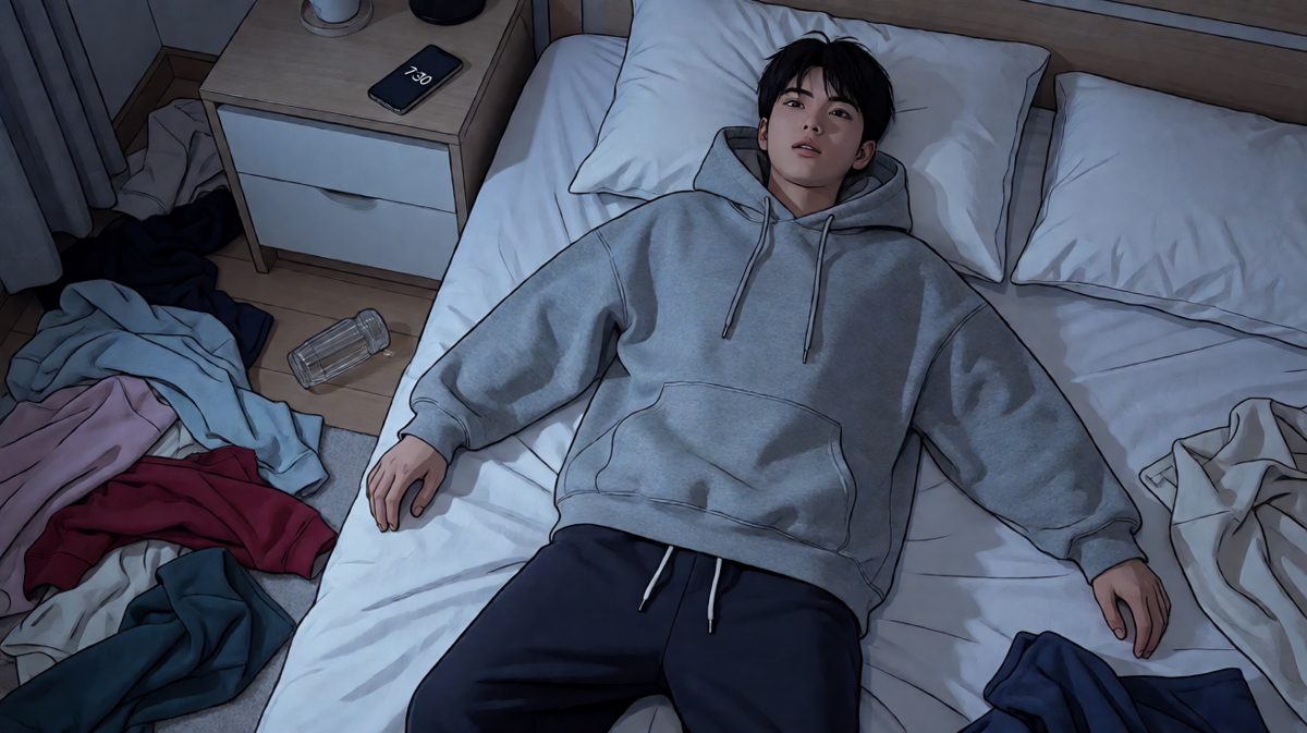 闹钟半夜自动碎，周一早上直接赖床到迟到。