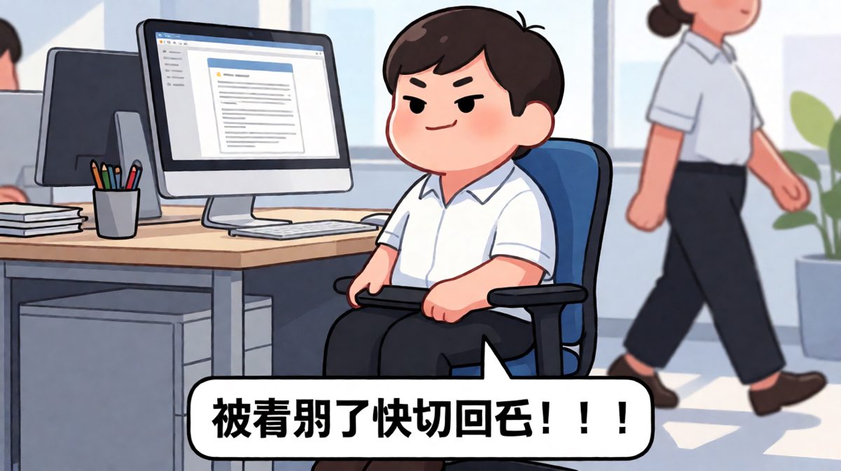 摸鱼技术的最高境界：眼观六路，秒切屏。