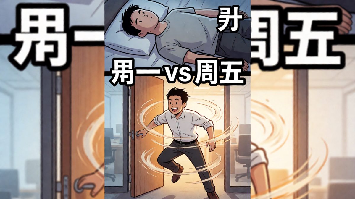 周一：生无可恋。周五：光速逃离。