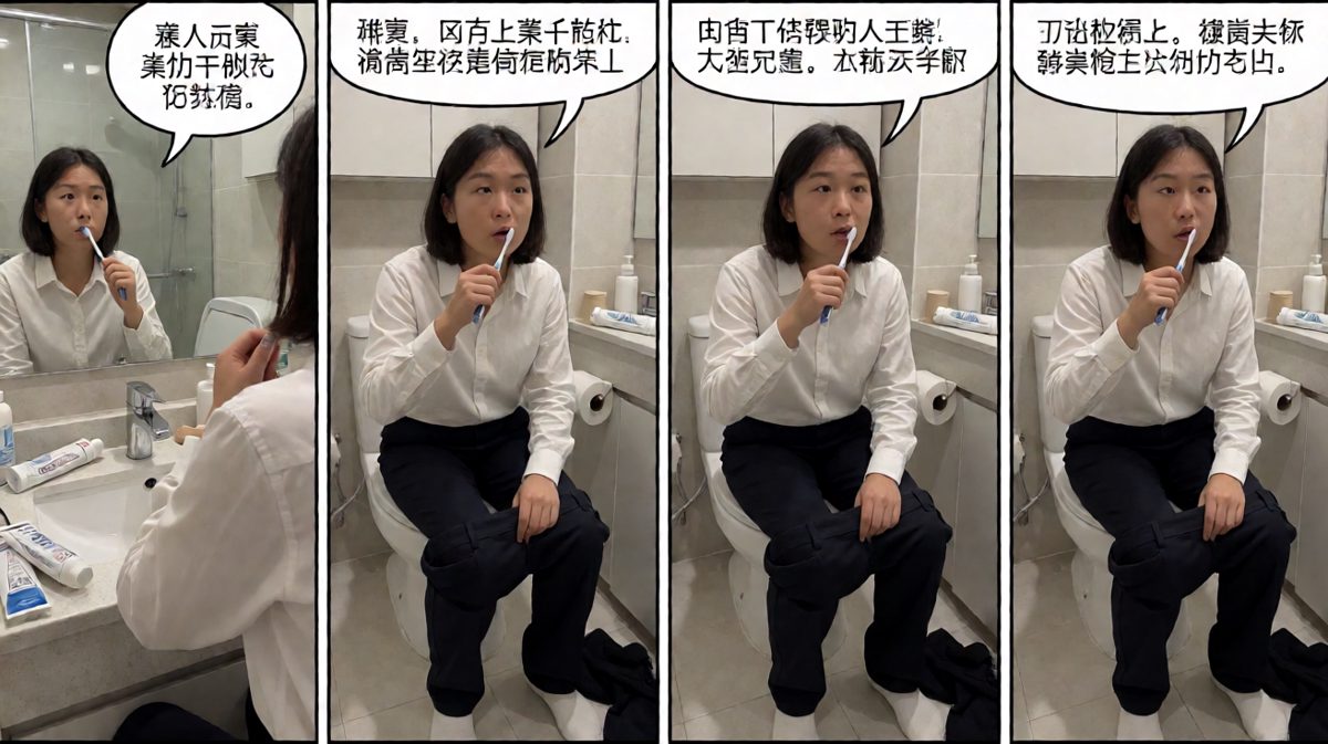 慌乱中袜子穿反、牙刷当梳子