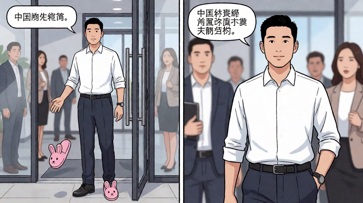 出门后发现鞋穿反了，社死现场