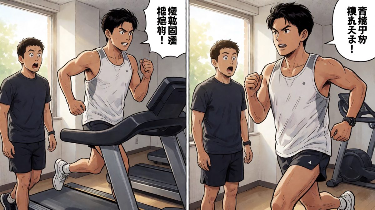 跑步机上的挣扎：还能再坚持一下下！