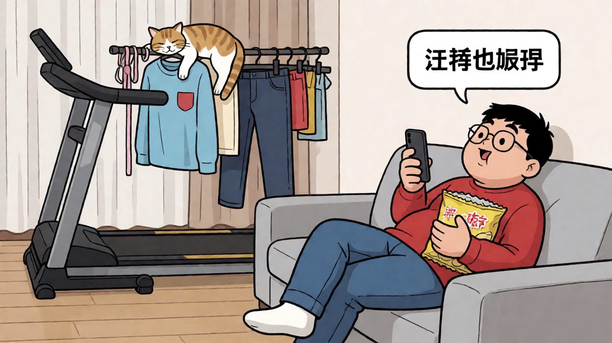 原来买跑步机是为了晾衣服，圆满！