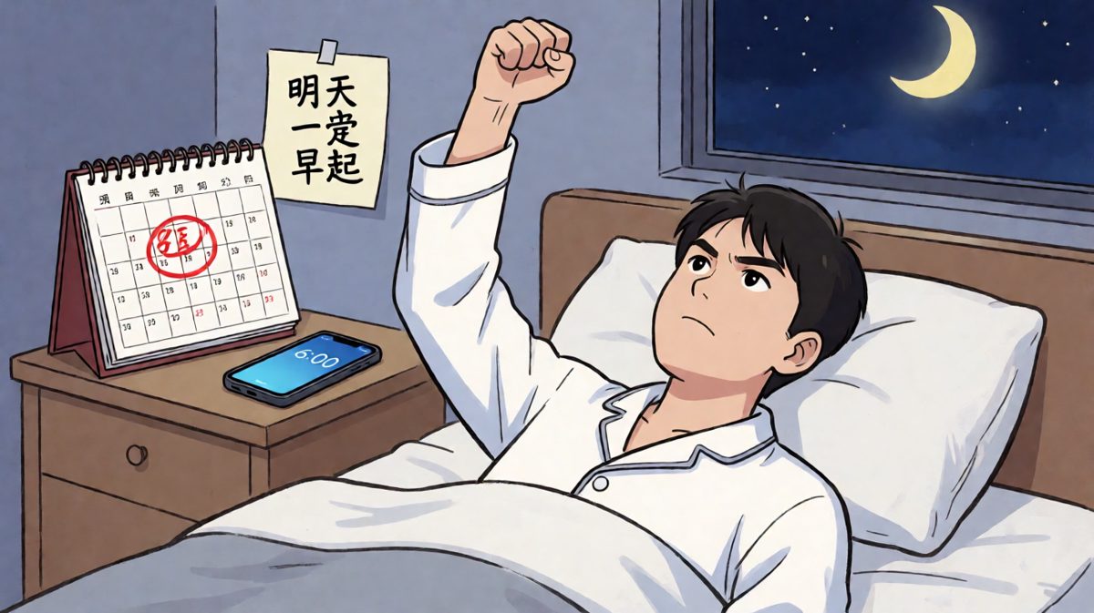 深夜发誓明天一定早起——然后第二天继续睡过头