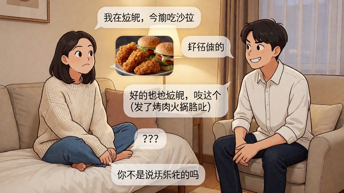 减肥情侣的美食大战