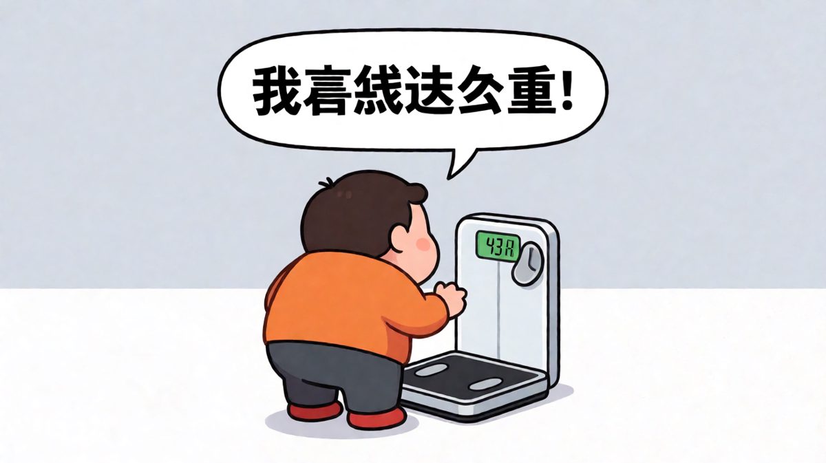 看到体重数字后震惊决心减肥