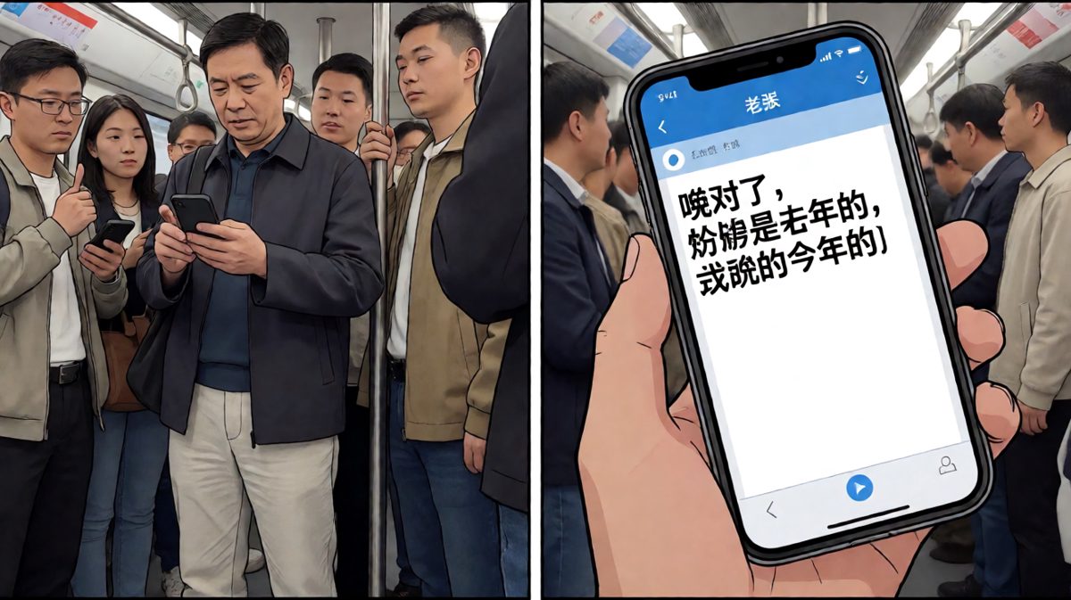 第二格：老板一记补刀，「我说的是今年的」，老张瞬间石化。