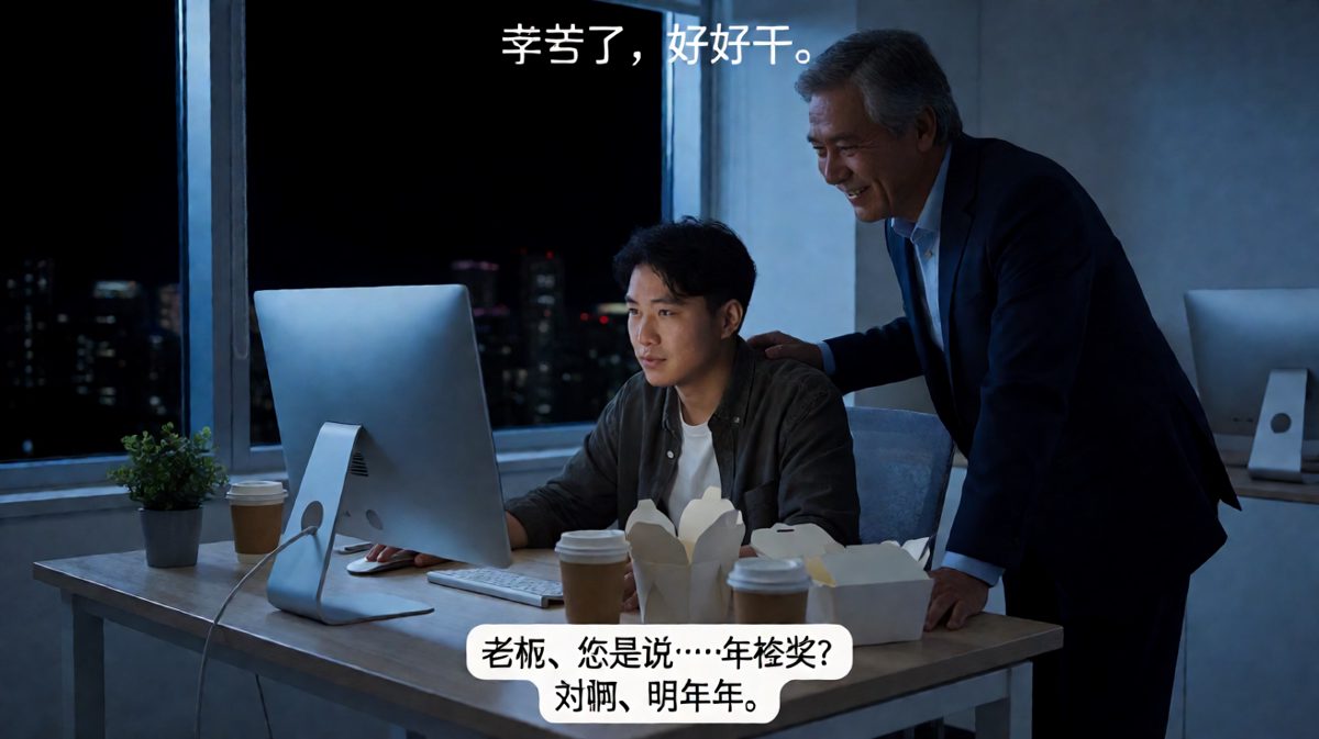 深夜加班被老板慰问，以为是画饼，结果是跨年饼。