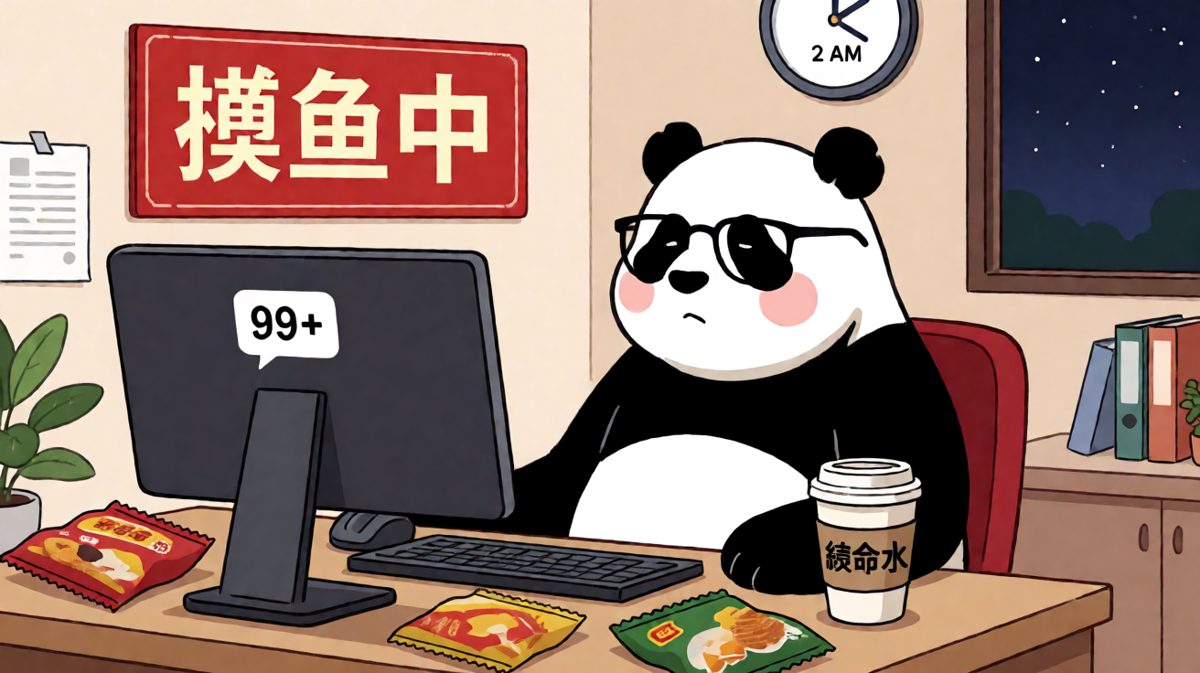 凌晨两点的打工人：消息回不完，夜也加不尽。