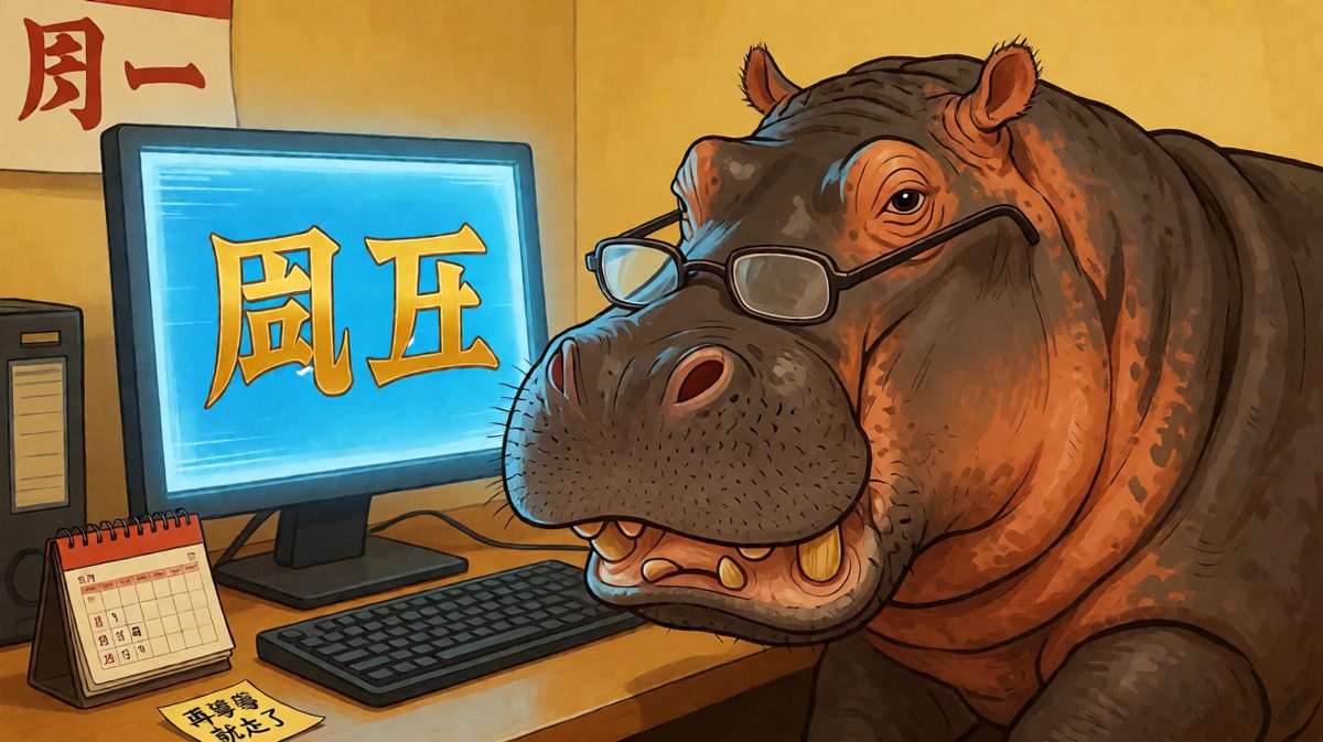周一的河马：别人的周末开始了，我的周报还没写完。