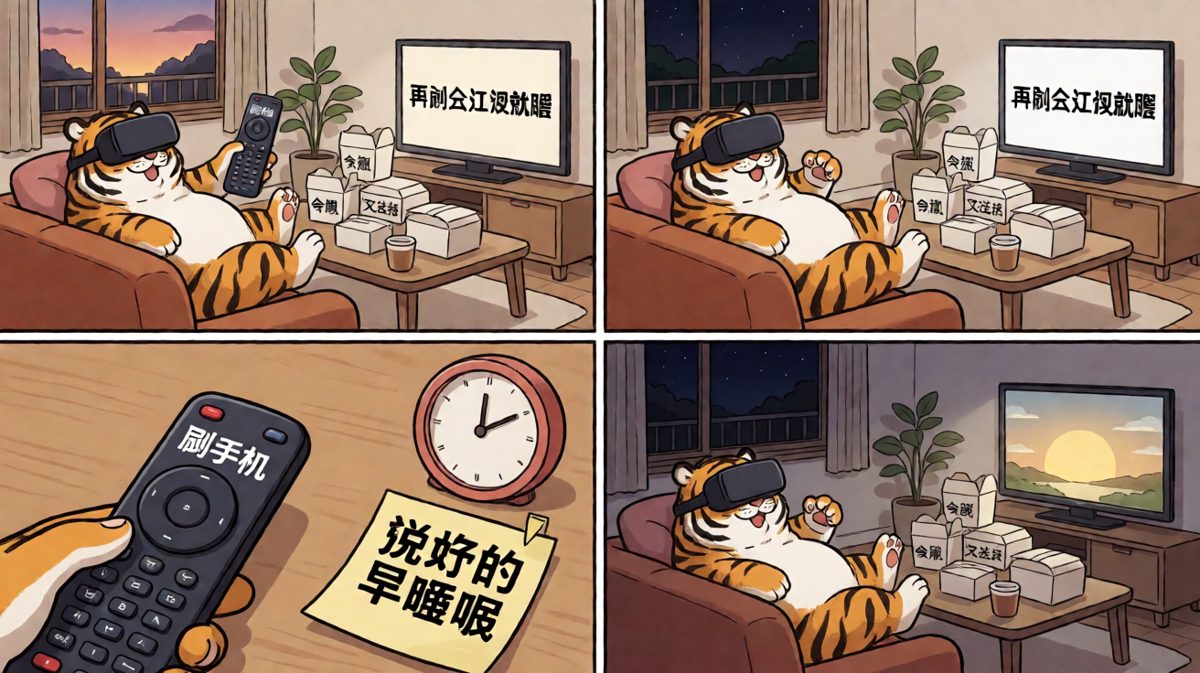 说好早睡的夜猫子，五分钟刷成了一个通宵。