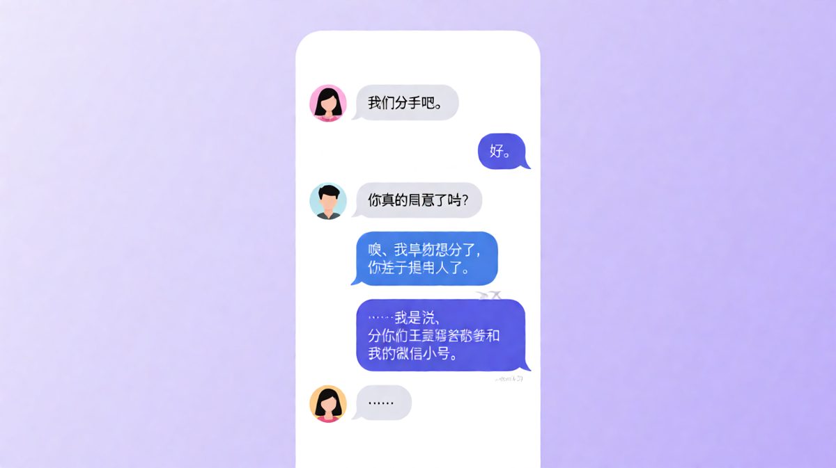 女生假装提分手，男生的回答让她瞬间崩溃