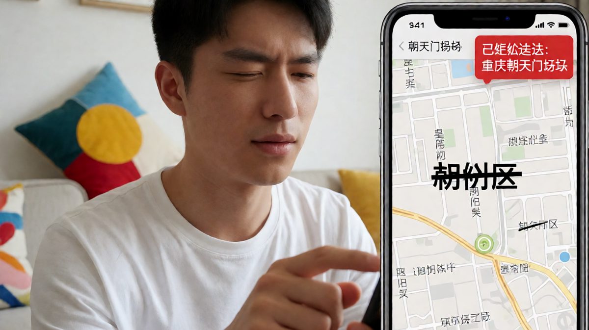 手滑一秒钟，地址从家变成重庆，他自己还没反应过来