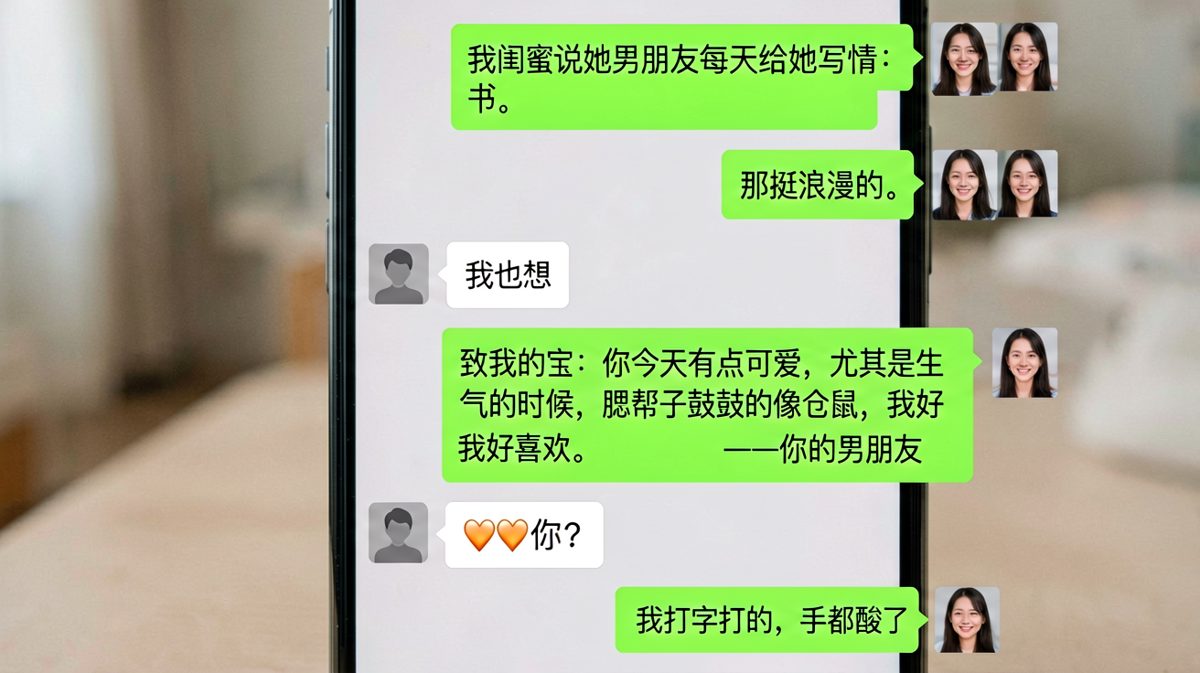 手写情书变手打情书，真诚反而最好笑。