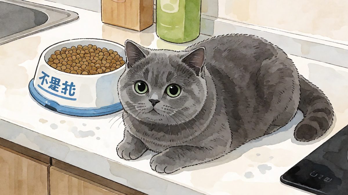 什么蛋糕？我没看见，我只是一只无辜的小猫咪。