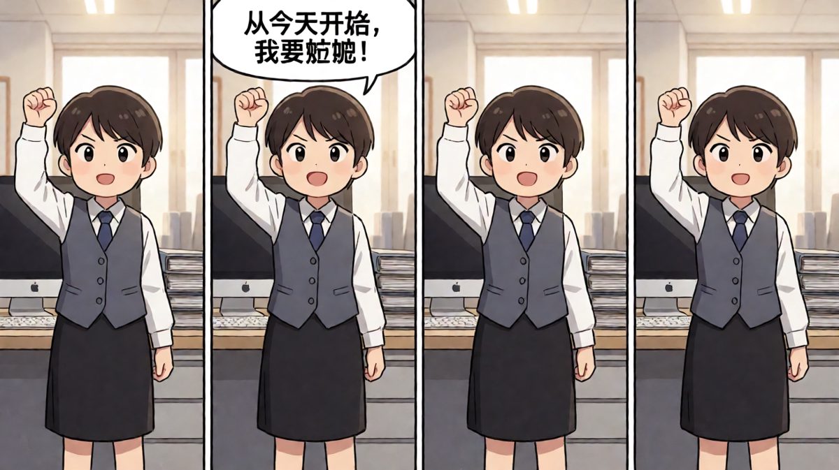 主角立下减肥誓言，信心满满