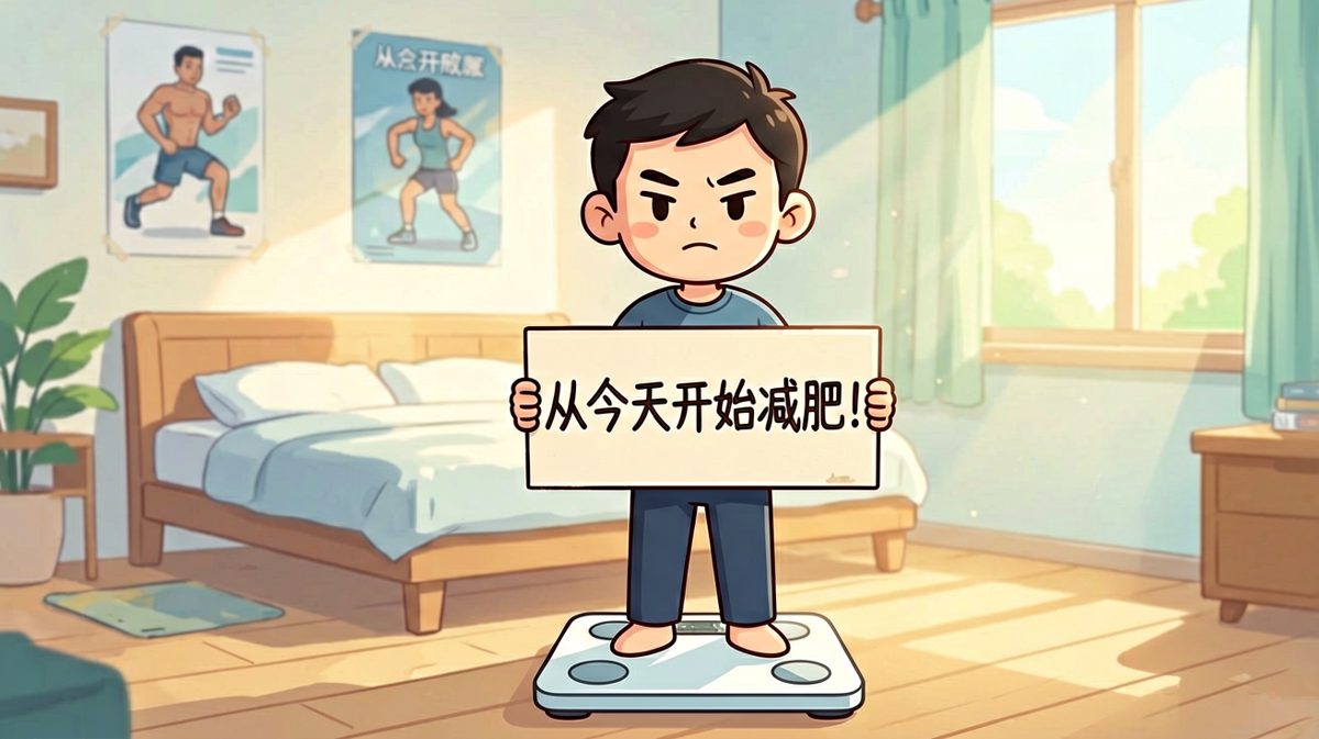 第一天雄心壮志，誓要减肥成功