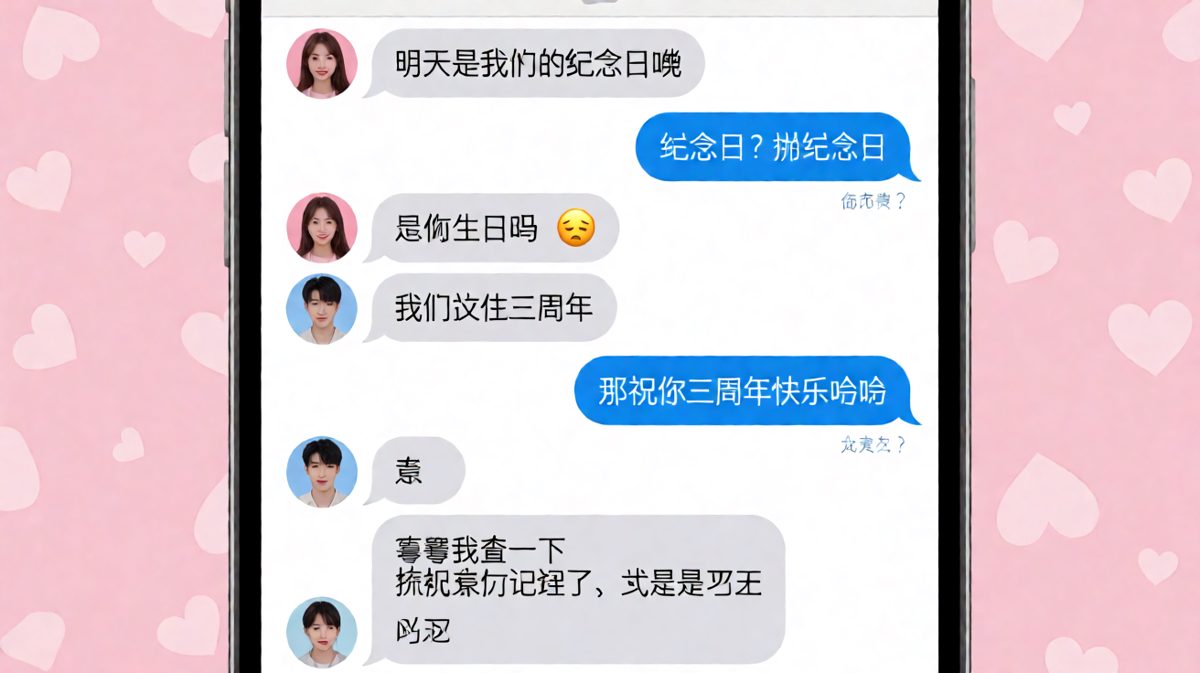 三周年纪念日，他记成了昨天