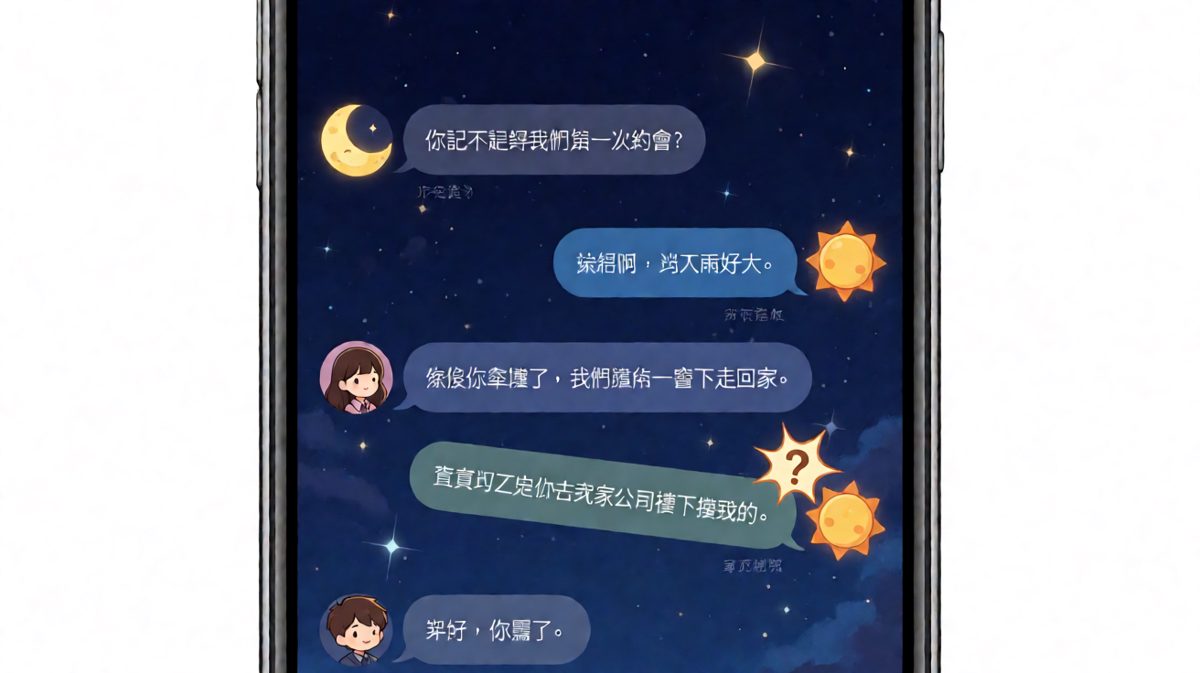 男生回憶浪漫初遇，卻被女生揭穿實際是刻意堵人。