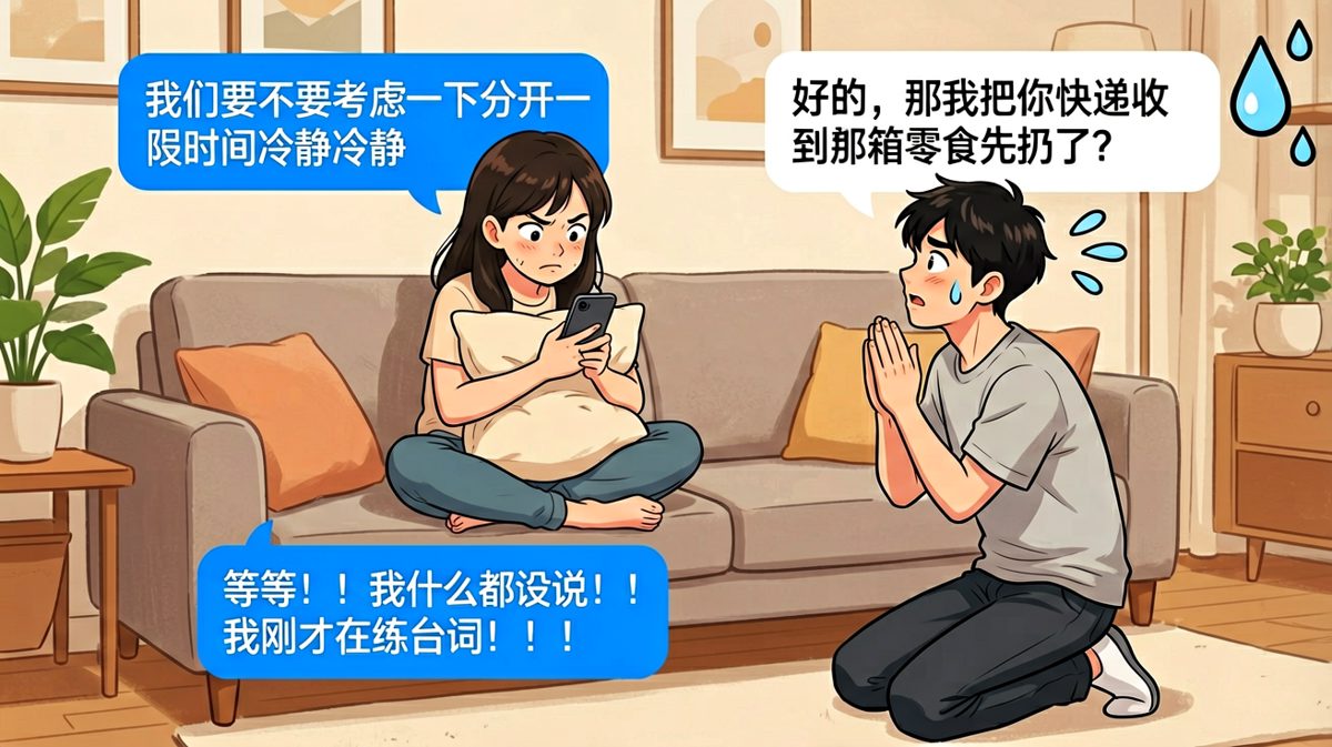 女生试演技要冷战，男生一句话让她秒怂