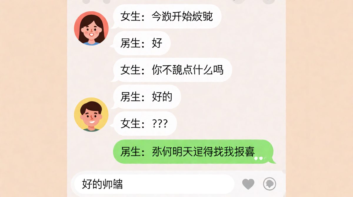 女生说减肥，男生用'好的'三连暴击终结话题