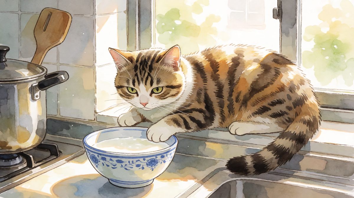 猫：这碗牛奶先动的手，我不负责收拾。
