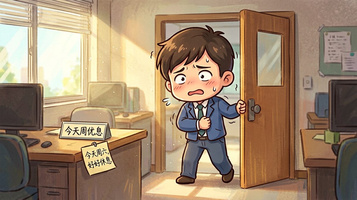 冲进公司才发现——原来今天是周六。