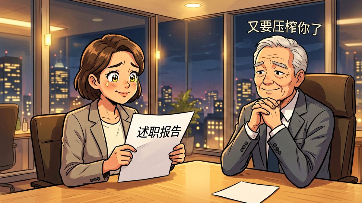 员工：'我以为这是升职答辩……' 老板：'对，升的是工作量。'