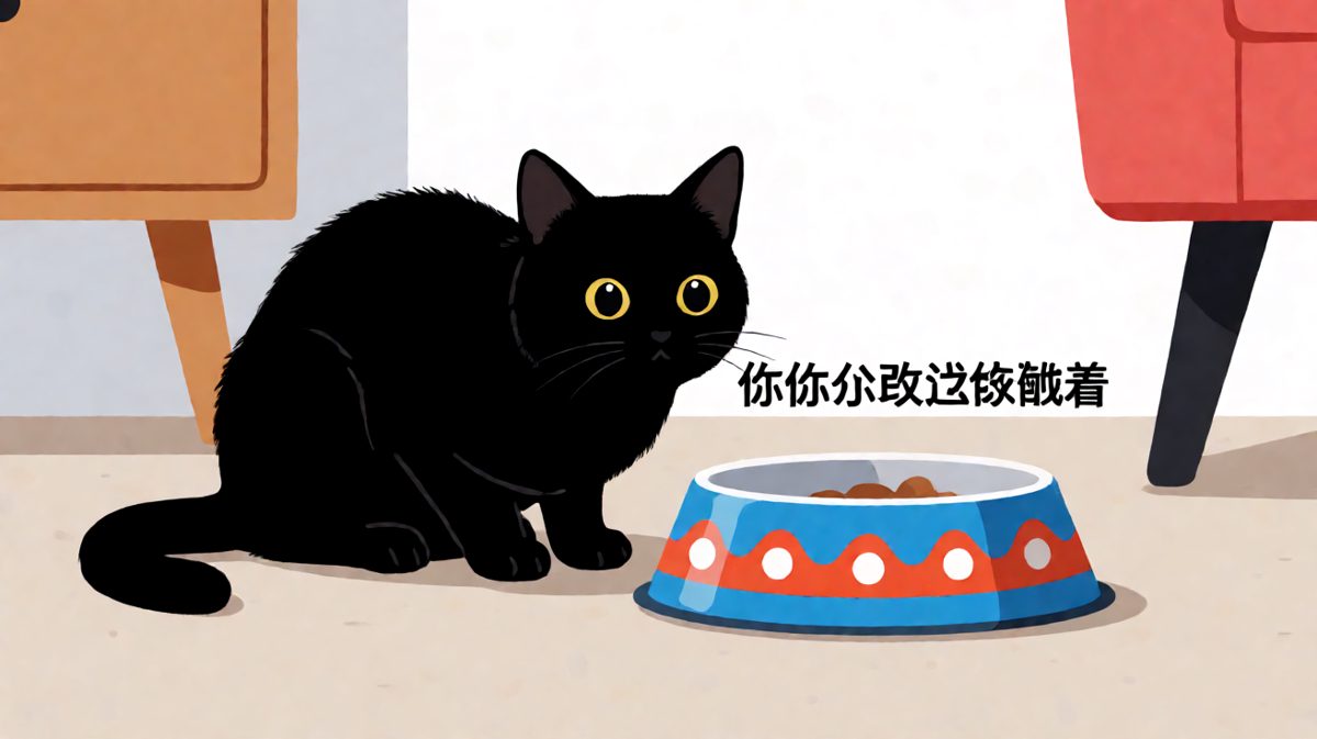 两分钟了！两分钟没倒猫粮，这是在威胁本喵吗？