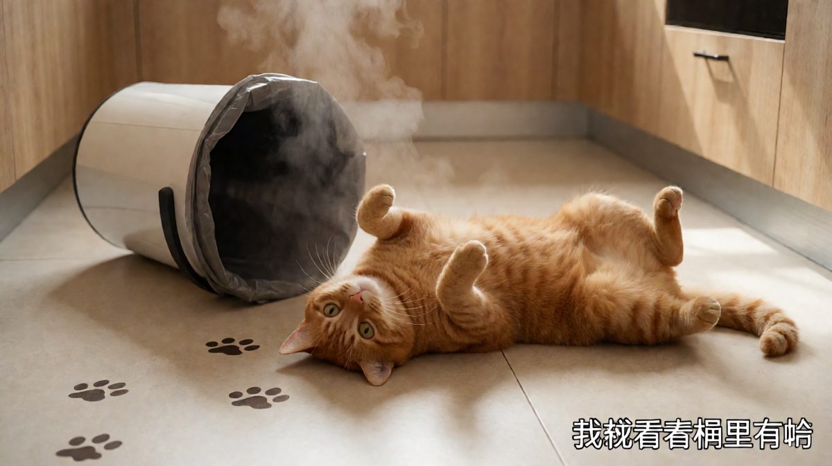 橘猫：我只是对垃圾桶进行了一次深度调研。