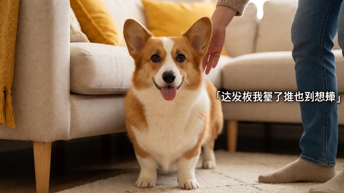 柯基：此沙发乃吾之领地，闲人免进。