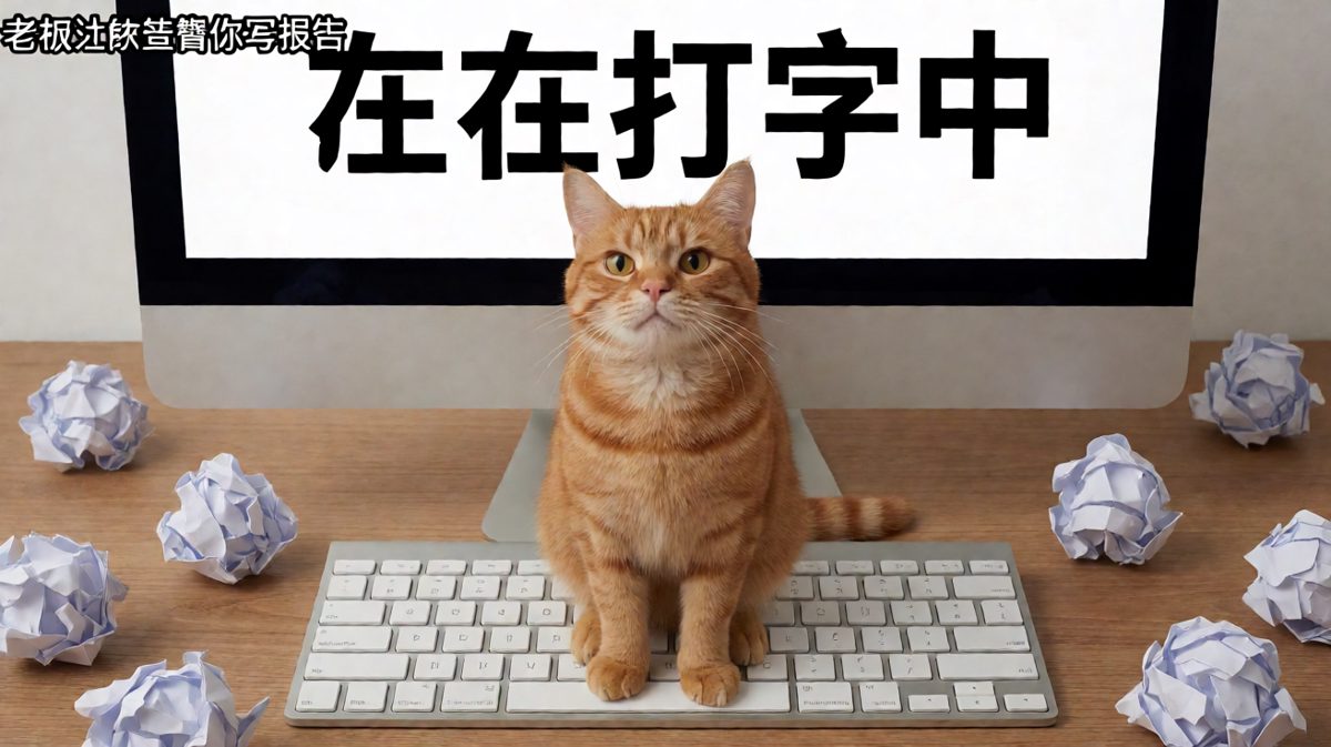 猫咪：写不出稿子就别想下班。