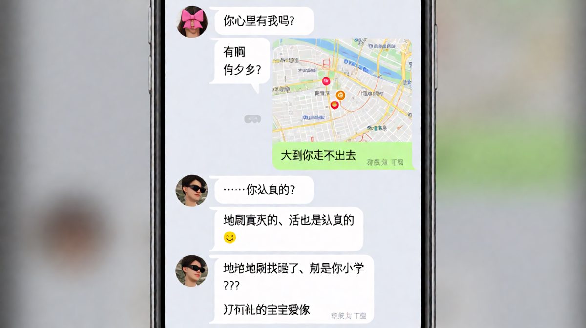 用地图表白的浪漫直男，结果翻车翻到小学。