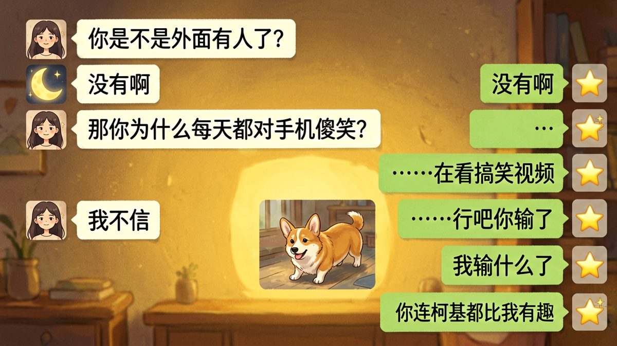猜忌最终以一只做俯卧撑的柯基收场