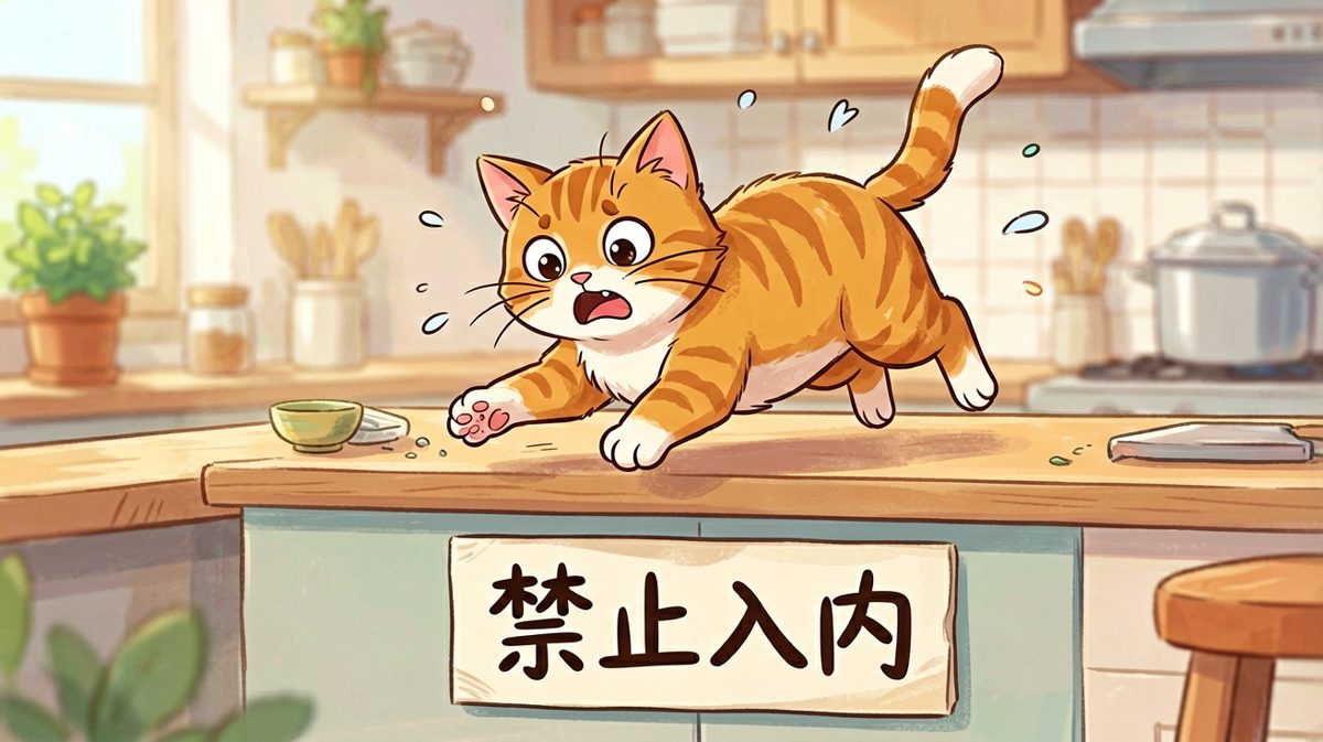 猫：我只是想闻闻，真的没想跳上来……