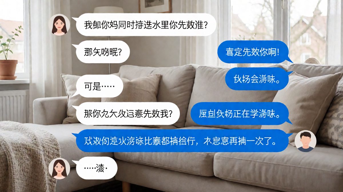 经典送命题变成求生欲拉满却让人无语的回答，最终女生选择让他滚。